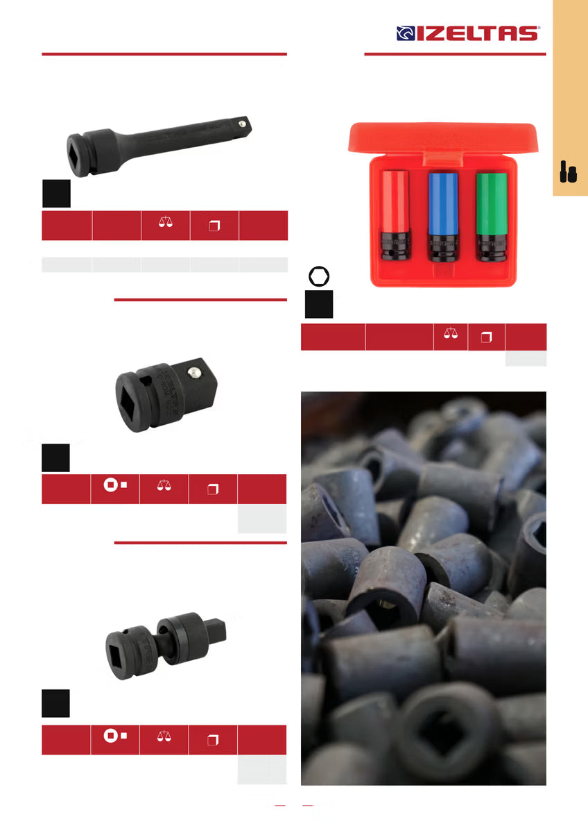 İzeltaş 3/8" Havalı Lokma Ara Kol 75 mm
