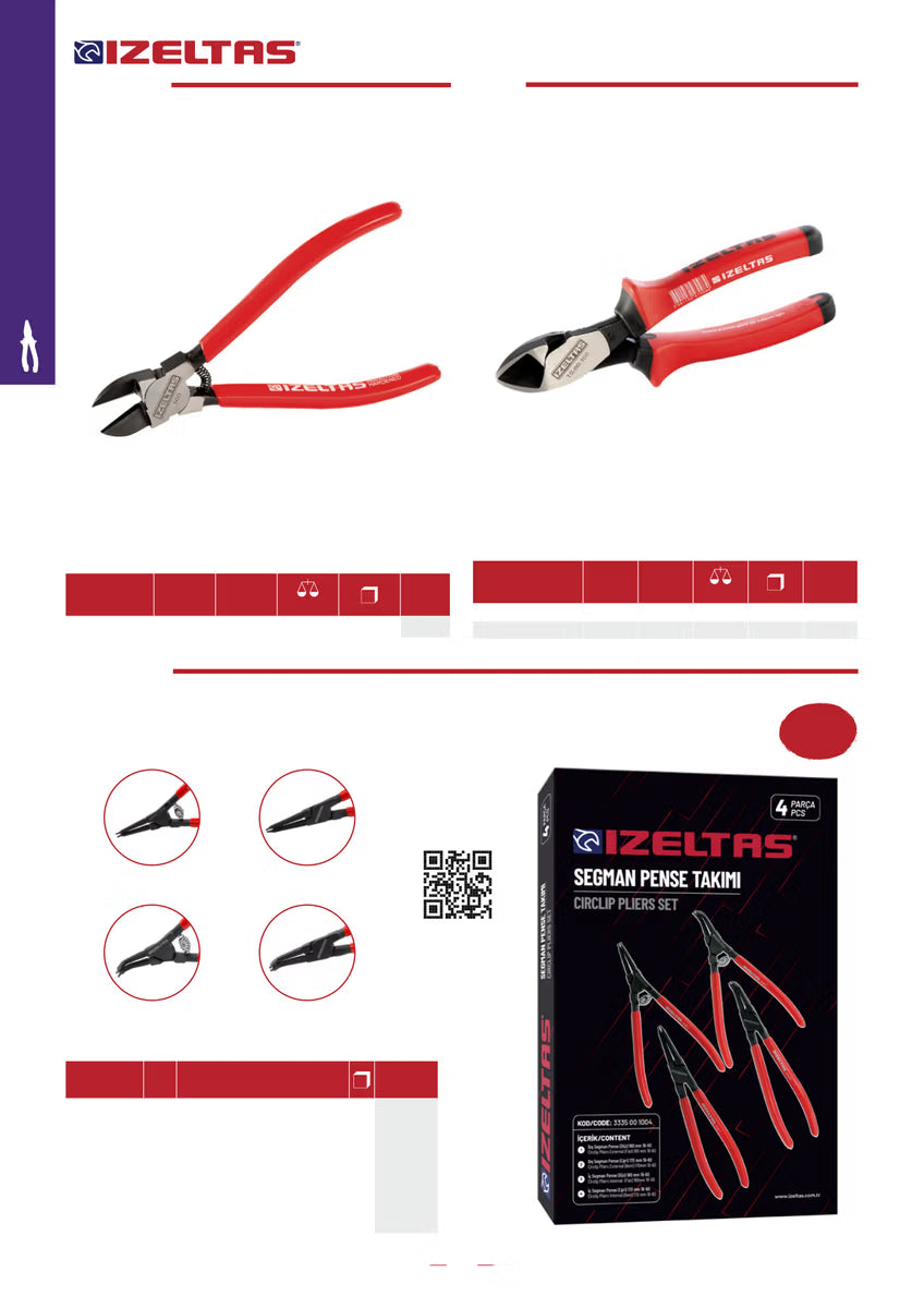 İzeltaş Dış Segman Pense (Düz) 178mm