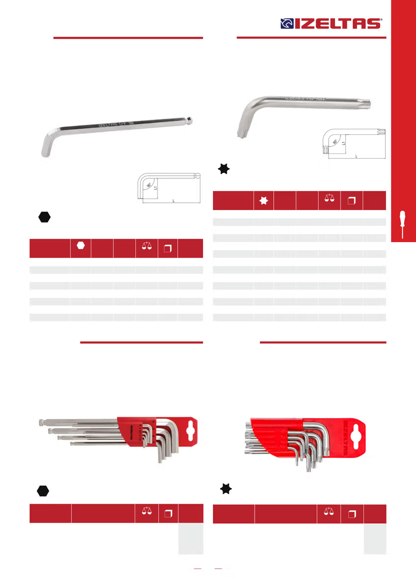 İzeltaş Torx Allen Anahtar T6