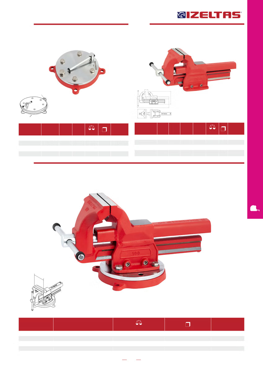 İzeltaş Mengene Döner Tablası 175mm