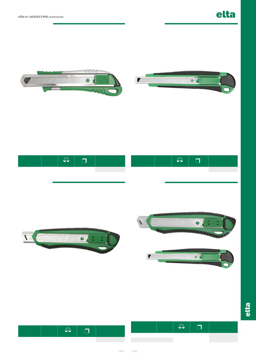 İzeltaş Ergonomik Kilitli Maket Bıçağı Set 18mm-9mm