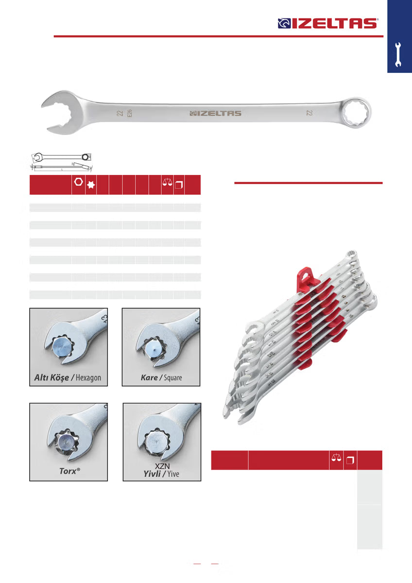 İzeltaş Torx Kombine Anahtar 18 mm (E24)