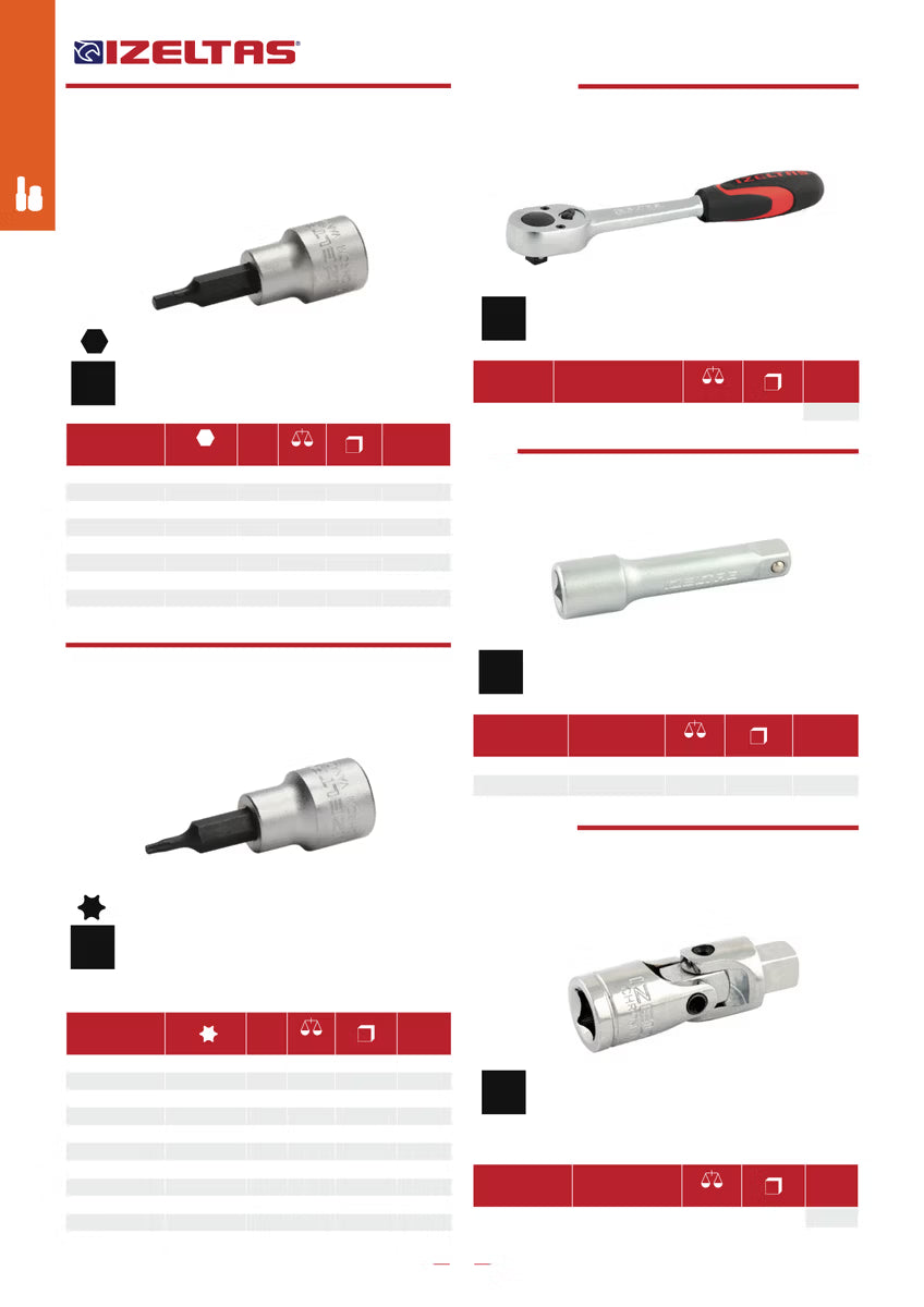 İzeltaş 3/8" Lokmalı Allen Uç 8 mm