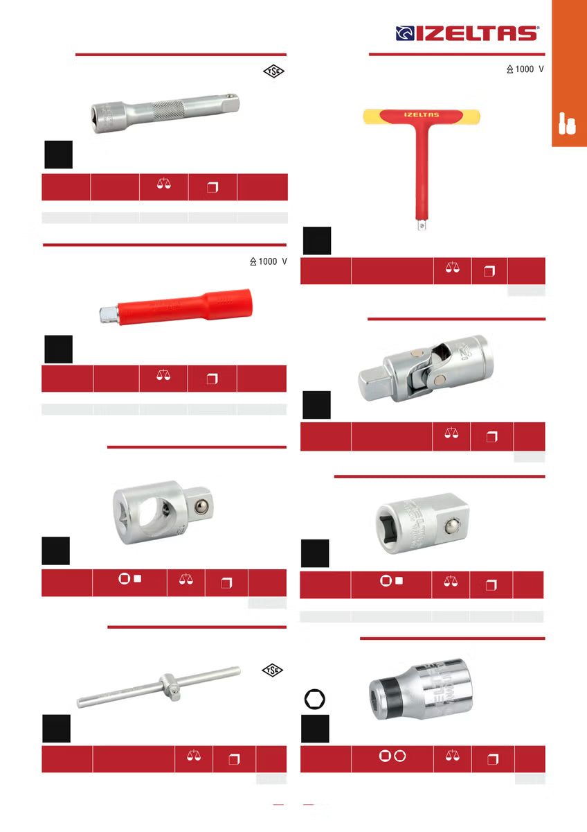 İzeltaş 1/2" Lokma Adaptörü (1/2"F x 3/8"M)