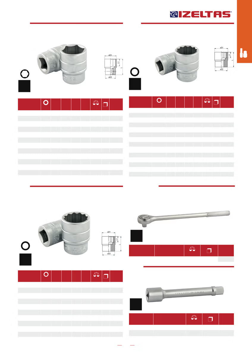 İzeltaş 3/4" Cırcır Kolu (45 Diş)