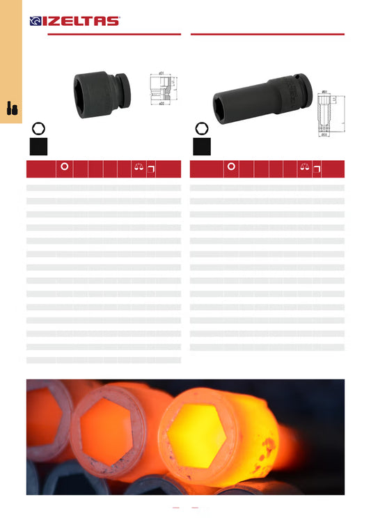 İzeltaş 1" Altı Köşe Havalı Lokma Anahtar 22 mm