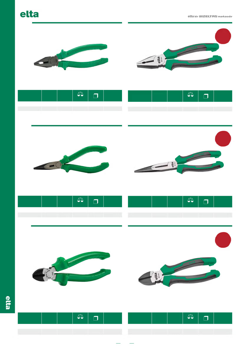 İzeltaş Kombine Pense 180mm (Ergonomik / Combination Pliers Ergonomic)