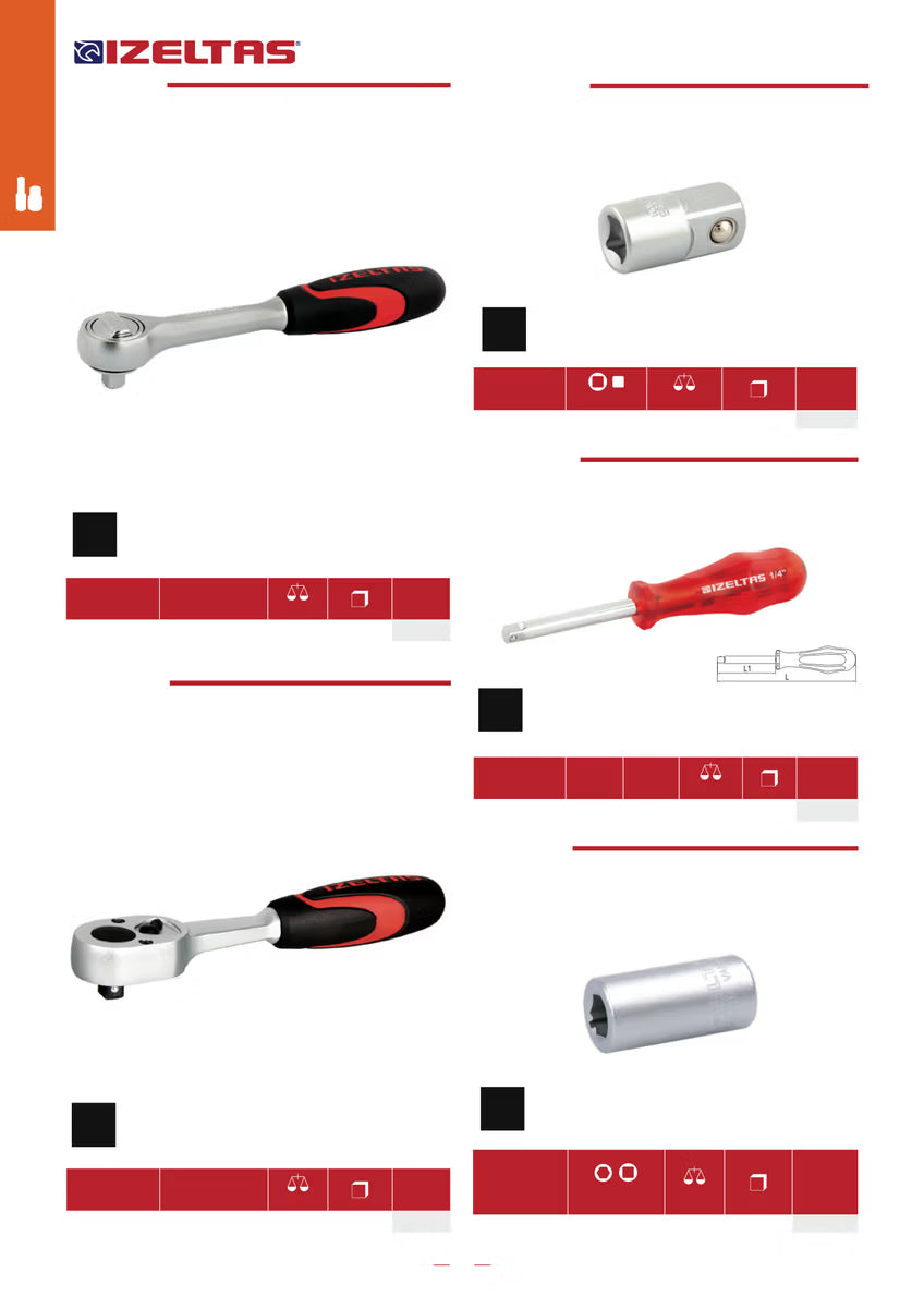 İzeltaş 1/4" Lokma Adaptörü (1/4"F x 3/8"M)