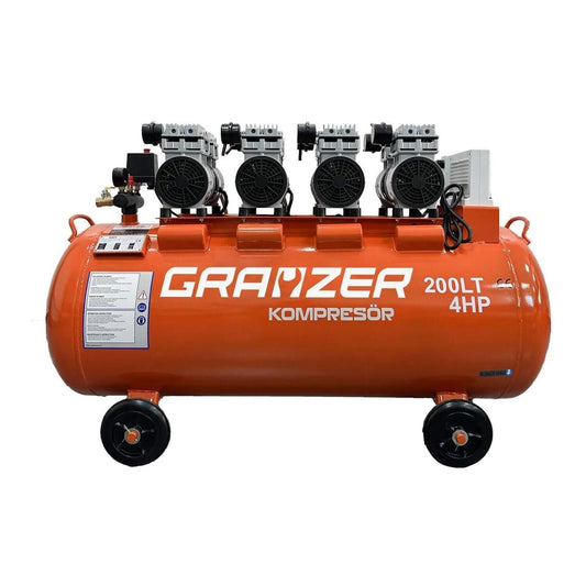 Grayzer 200 LT Sessiz ve Yağsız Hava Kompresörü 4 Kafa